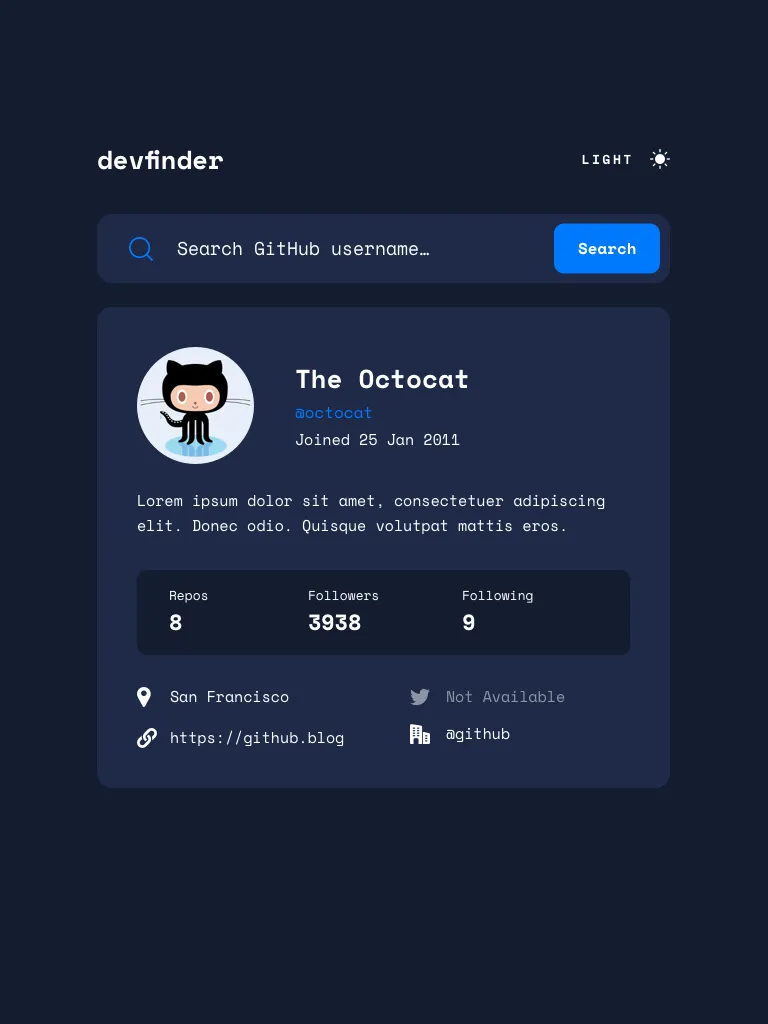 Captura 2 de DevFinder
